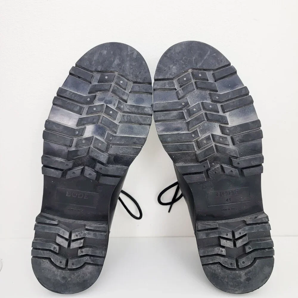 BODE University Leather Derby Loafers in Black 41 8 - Picture 12 of 12